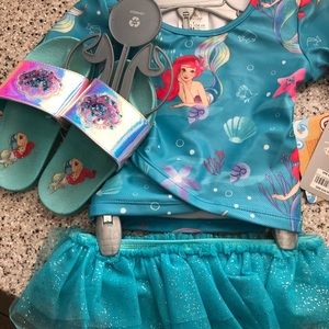 Disney toddler bathing suit and matching slides
